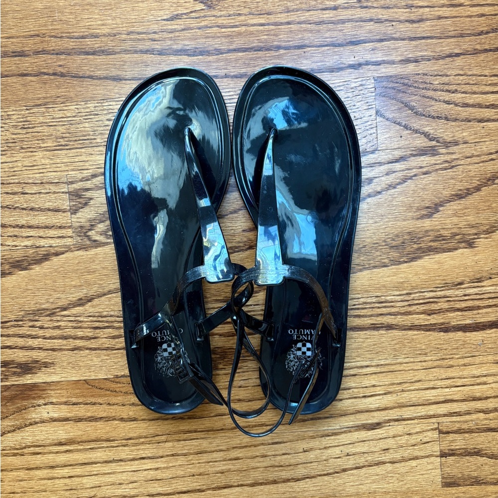 Vince Camuto Black Patent Jelly Sandals